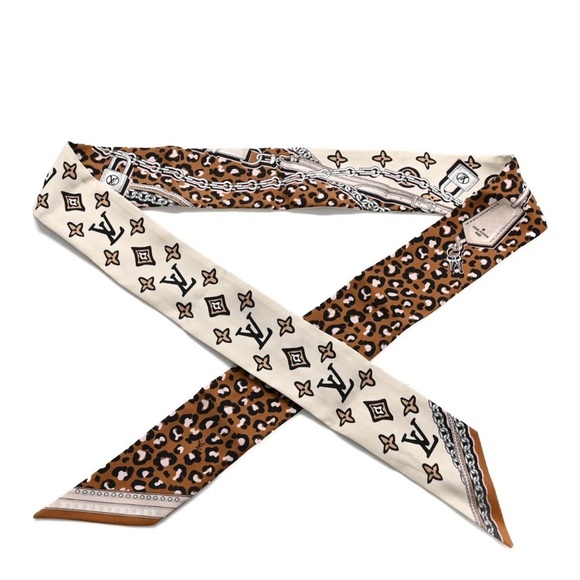 Louis Vuitton Creme Silk Wild at Heart BB Bandeau Scarf - Picture 5 of 8